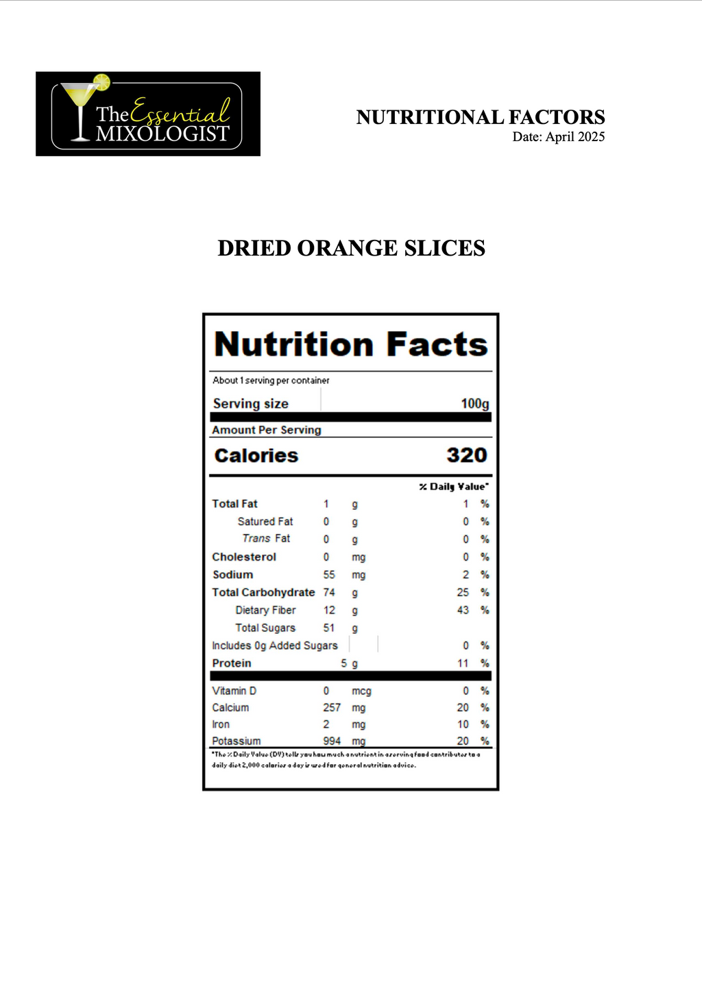 Dehydrated Orange Slices