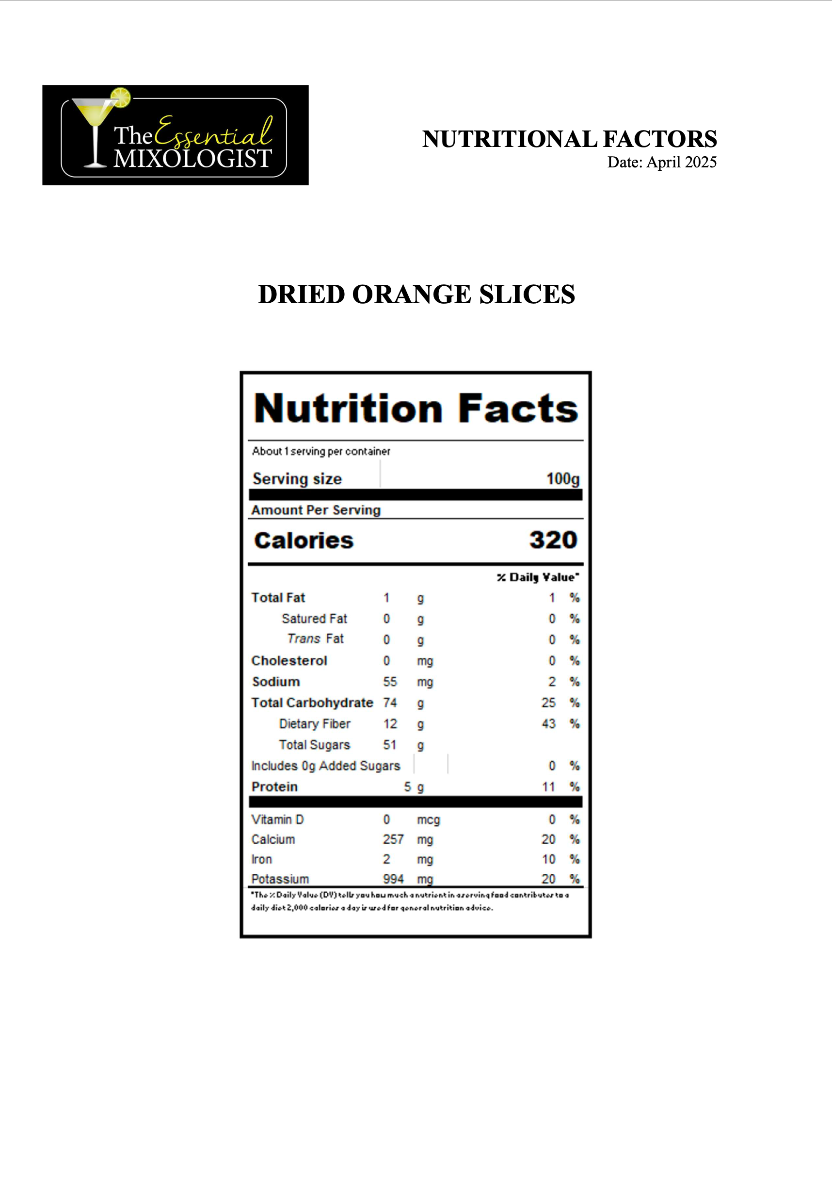 Dehydrated Orange Slices