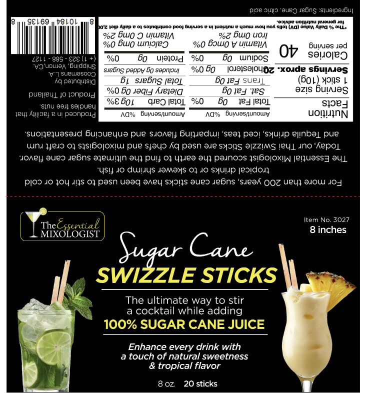 Sugar Cane Swizzle Stick (8 inch)