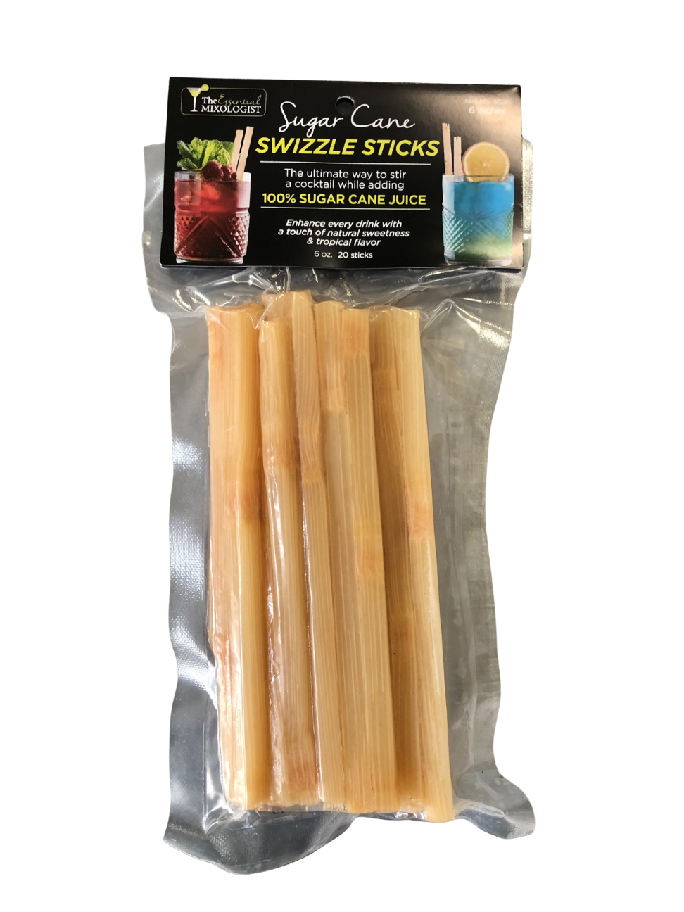 Sugar cane swizzle stick 6 inch 